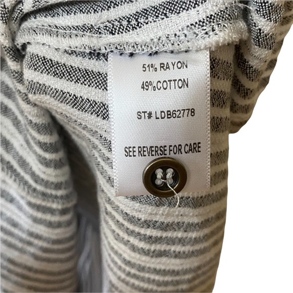 Lost and Wander ‘Kika’ Grey Striped Button-Up Midi Dress - Picture 10 of 10